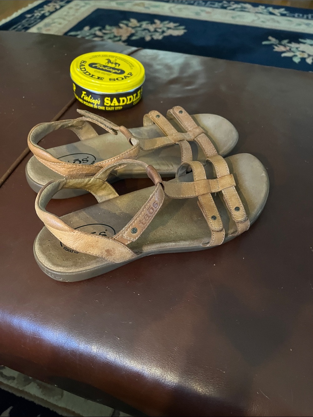 Taos Footwear Tan Leather Multi-Strap T-Detail Sandals - Picture 6 of 8